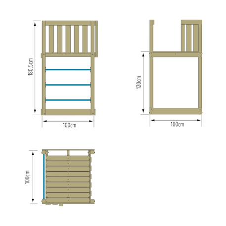 Plateforme avec échelle 120 cm skywood bois Marron - bleu 4 - vertbaudet enfant 