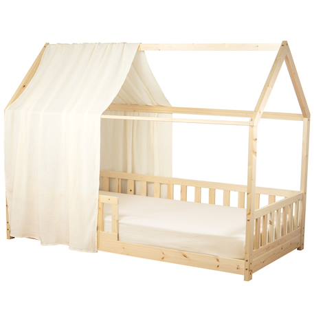 Ciel de lit cabane en gaze de coton solo 360 cm Beige+Blanc+Bleu+Camel+Écru+Gris+Imprimé coeurs+Marron+Pêche+Rose+Terracotta+Vert de gris 19 - vertbaudet enfant 