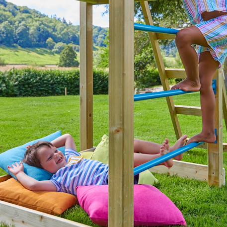 Plateforme avec échelle 120 cm skywood bois Marron - bleu 3 - vertbaudet enfant 