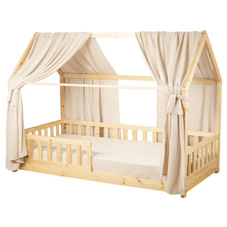 Ciel de lit cabane en gaze de coton duo 390 cm Beige+Blanc+Bleu+Camel+Écru+Gris+Marron+Pêche+Rose+Terracotta+Vert 2 - vertbaudet enfant 