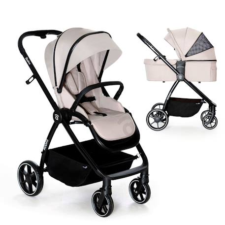 Duo poussette et nacelle Rodas Beige+Noir 1 - vertbaudet enfant 