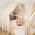 Ciel de lit cabane en gaze de coton solo 330 cm Beige+Blanc+Bleu+Camel+Écru+Gris+Imprimé coeurs+Marron+Pêche+Rose+Terracotta+Vert de gris 1 - vertbaudet enfant 