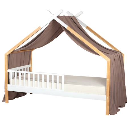 Ciel de lit cabane toile en gaze de coton jeanne 420 x 130 cm Beige+Blanc+Bleu+Camel+Écru+Gris clair+Marron+Rose+Terracotta+Vert de gris 22 - vertbaudet enfant 