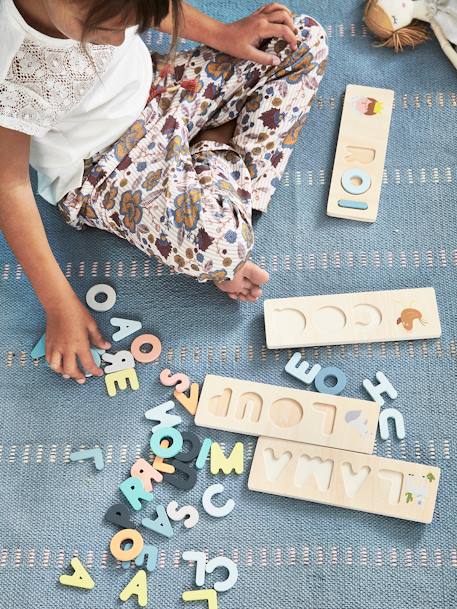 Puzzle des mots à encastrer en bois FSC® multicolore 5 - vertbaudet enfant 