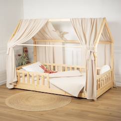 Linge de maison et décoration-Décoration-Ciel de lit cabane en gaze de coton duo 360 cm