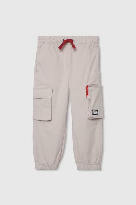 Pantalon enfant coton élastique Beige 1 - vertbaudet enfant 