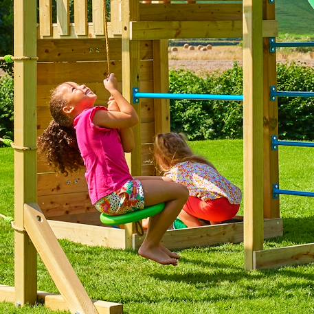 Filet à grimper et tyrolienne skywood bois fsc® Marron - bleu - vert 3 - vertbaudet enfant 