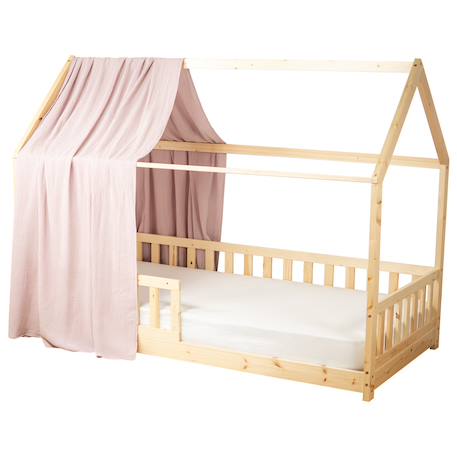Ciel de lit cabane en gaze de coton solo 390 cm Beige+Blanc+Bleu+Camel+Écru+Gris+Imprimé coeurs+Marron+Pêche+Rose+Terracotta+Vert de gris 40 - vertbaudet enfant 