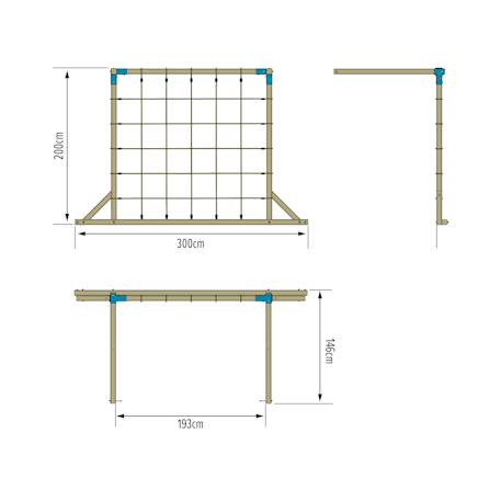Filet à grimper et balançoire skywood bois fsc® Marron - bleu - vert 3 - vertbaudet enfant 