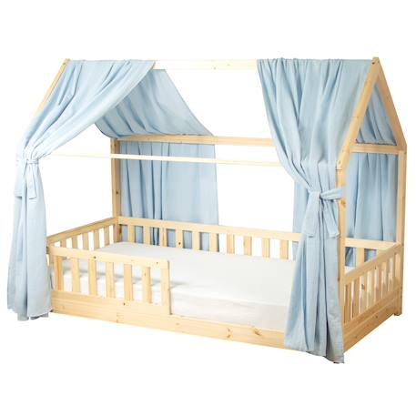 Ciel de lit cabane en gaze de coton duo 390 cm Beige+Blanc+Bleu+Camel+Écru+Gris+Marron+Pêche+Rose+Terracotta+Vert 13 - vertbaudet enfant 