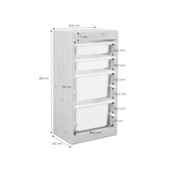 Chambre et rangement-Meuble de rangement enfant 4 bacs de rangement, 41,5 x 30 x 89cm (lot de 2)