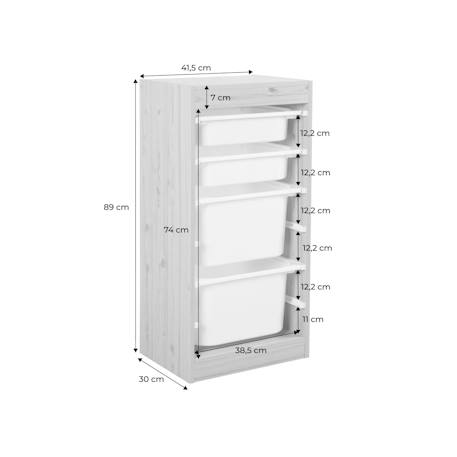 Meuble de rangement enfant 4 bacs de rangement, 41,5 x 30 x 89cm (lot de 2) Blanc+Naturel 7 - vertbaudet enfant 