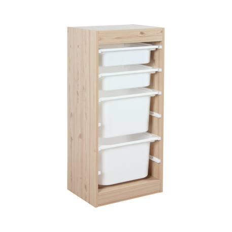 Meuble de rangement enfant 4 bacs de rangement, 41,5 x 30 x 89cm (lot de 2) Blanc+Naturel 9 - vertbaudet enfant 