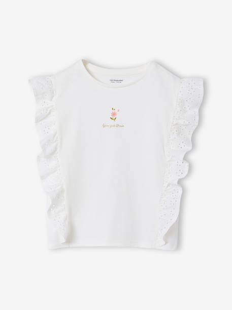 T-shirt à volants manches courtes écru 1 - vertbaudet enfant 