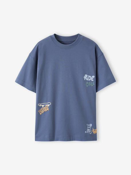 Lot 2 T-shirt manches courtes bleu grisé 5 - vertbaudet enfant 