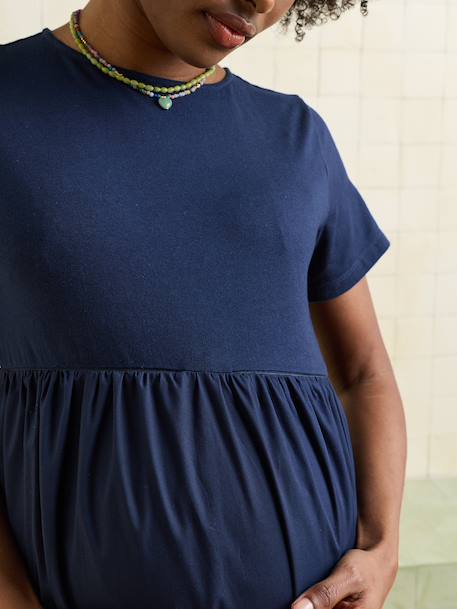 Robe  bi-matière grossesse allaitement marine 4 - vertbaudet enfant 