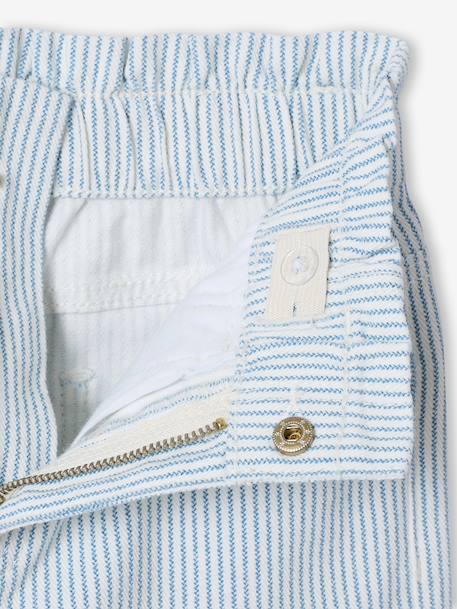 Pantacourt fille coton rayé bleu 7 - vertbaudet enfant 