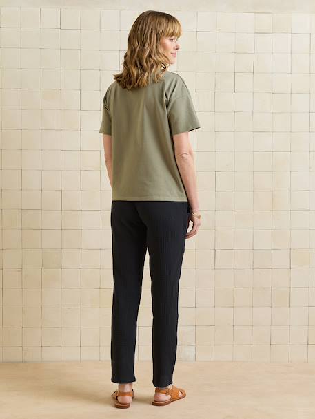 Pantalon grossesse gaze coton noir 3 - vertbaudet enfant 