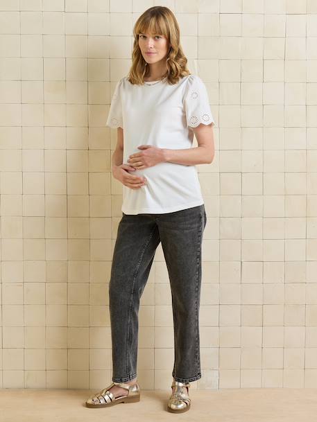 T-shirt grossesse manches courtes broderies écru 3 - vertbaudet enfant 