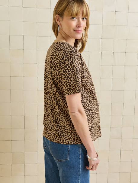 T-shirt de grossesse en coton biologique* personnalisable cappuccino+écru+kaki 4 - vertbaudet enfant 