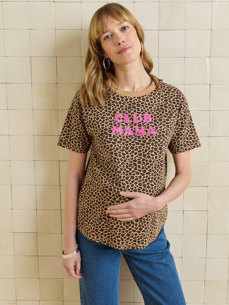 T-shirt de grossesse en coton biologique* personnalisable cappuccino+écru+kaki 1 - vertbaudet enfant 