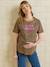 T-shirt de grossesse en coton biologique* personnalisable cappuccino+écru+kaki 1 - vertbaudet enfant 