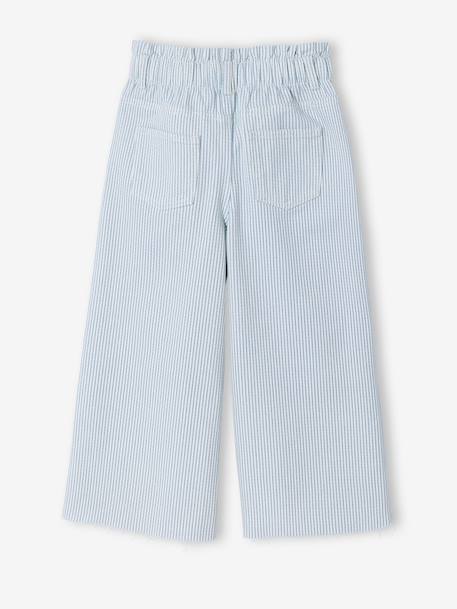 Pantacourt fille coton rayé bleu 5 - vertbaudet enfant 