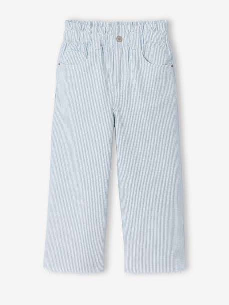 Pantacourt fille coton rayé bleu 4 - vertbaudet enfant 