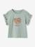 Tee-shirt fille motif romantique manches courtes à volant écru+marine+rose+vert sauge 11 - vertbaudet enfant 