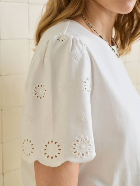 T-shirt grossesse manches courtes broderies écru 6 - vertbaudet enfant 