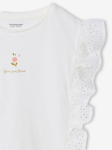 T-shirt à volants manches courtes écru 3 - vertbaudet enfant 