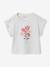 Tee-shirt fille motif romantique manches courtes à volant écru+marine+rose+vert sauge 1 - vertbaudet enfant 