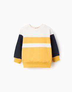 -Sweat en coton avec bloc de couleurs