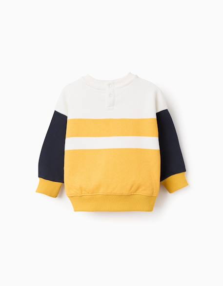 Sweat en coton avec bloc de couleurs Jaune foncé 2 - vertbaudet enfant 