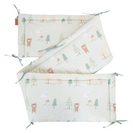 Tour de lit en coton doux woodland buddies Vert pastel 1 - vertbaudet enfant 