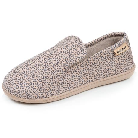 Chaussons charentaises velours semelle ergonomique mousse à mémoire forme Gris chiné+Léopard beige 7 - vertbaudet enfant 