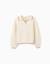 Pull en maille de coton à col de style polo Blanc 1 - vertbaudet enfant 