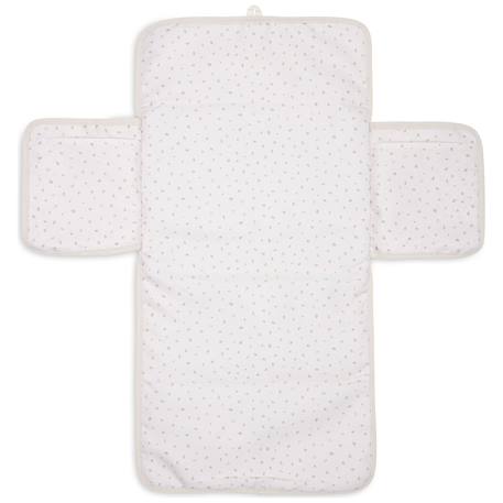Tapis à langer nomade cloudy rib milky coffee Ecru+Marron 2 - vertbaudet enfant 