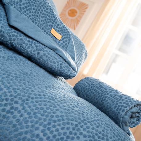 Tour de lit en coton bio seashells Bleu indigo+Écru 5 - vertbaudet enfant 