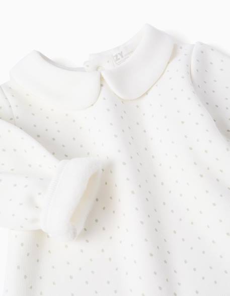 Sweat à doublure en peluche douce et pois Blanc 4 - vertbaudet enfant 