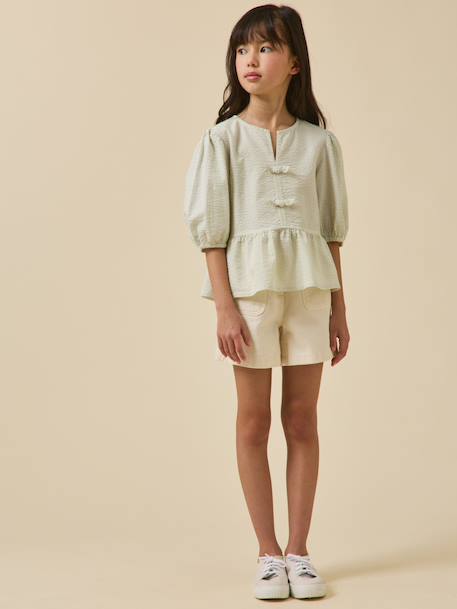 Blouse rayée en seersucker Rayure verte 5 - vertbaudet enfant 