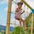 Filet à grimper et tyrolienne skywood bois fsc® Marron - bleu - vert 4 - vertbaudet enfant 
