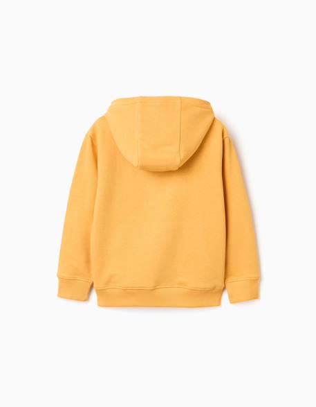 Sweat à capuche avec imprimé et poche à l'avant Blanc+Bleu foncé+Jaune 9 - vertbaudet enfant 