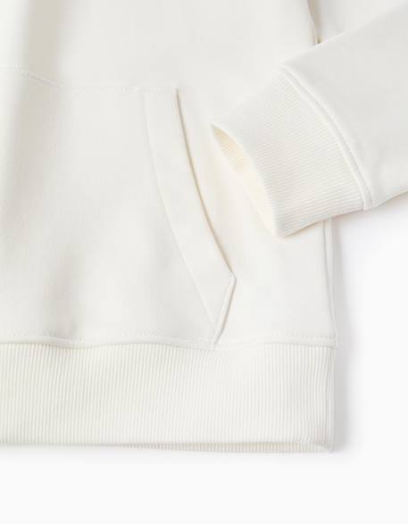Sweat à capuche avec imprimé et poche à l'avant Blanc+Bleu foncé+Jaune 4 - vertbaudet enfant 