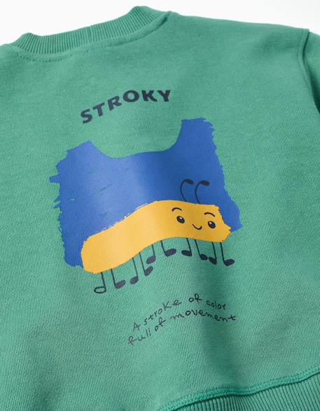 Sweat en coton avec imprimé creative boss Rouge+Vert 7 - vertbaudet enfant 