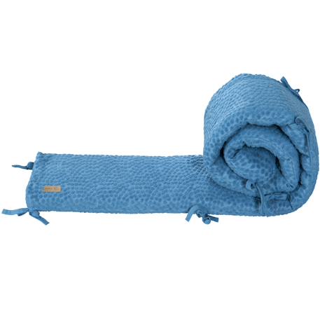 Tour de lit en coton bio seashells Bleu indigo+Écru 2 - vertbaudet enfant 