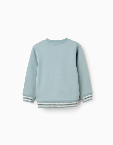 Sweat en coton avec n en relief Vert clair 2 - vertbaudet enfant 