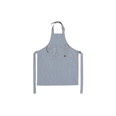 Tablier en coton Bleu et blanc 1 - vertbaudet enfant 