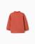 Sweat en coton à col polo et imprimé Orange 2 - vertbaudet enfant 