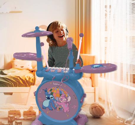 Batterie électronique lumineuse complète avec clavier, cymbales et tabouret stitch Rose 5 - vertbaudet enfant 